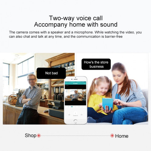 YT46 HD Wireless Network Network Shaking Head Camera, détection de mouvement et carte nocturne infrarouge et carte Micro SD, SH75EU1834-015