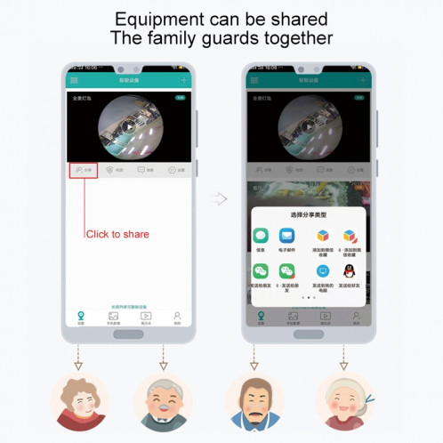 YT46 HD Wireless Network Network Shaking Head Camera, détection de mouvement et carte nocturne infrarouge et carte Micro SD, SH75EU1834-015