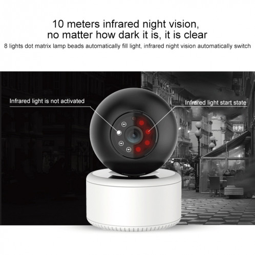 YT46 HD Wireless Network Network Shaking Head Camera, détection de mouvement et carte nocturne infrarouge et carte Micro SD, SH75EU1834-015