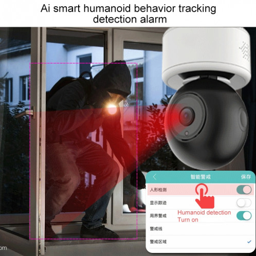 YT46 HD Wireless Network Network Shaking Head Camera, détection de mouvement et carte nocturne infrarouge et carte Micro SD, SH75EU1834-015