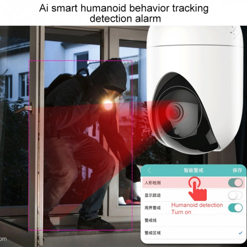 YT47 HD Network Wireless Network Shaking Head Camera, détection de mouvement de support et carte nocturne infrarouge et carte micro SD, SH76EU261-016