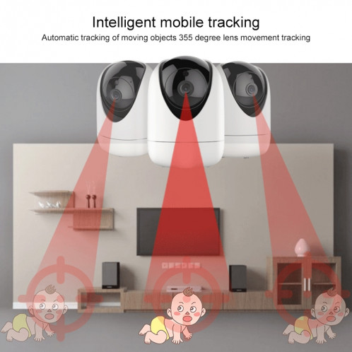 YT47 HD Network Wireless Network Shaking Head Camera, détection de mouvement de support et carte nocturne infrarouge et carte micro SD, SH76EU261-016