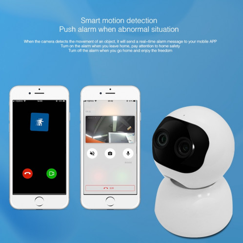 YT48 HD Network Indoor Network Shambre Caméra jumelle, détection de mouvement et vision nocturne infrarouge et carte Micro SD, SH77EU693-017