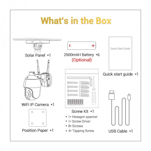 ESCAM QF280 HD 1080P IP66 Panneau solaire WiFi étanche PT Caméra IP avec batterie, prise en charge de la vision nocturne / détection de mouvement / carte TF / audio bidirectionnel (blanc) SE581W1455-017