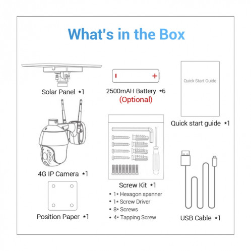 ESCAM QF480 Version US HD 1080P IP66 Panneau solaire étanche 4G PT Caméra IP sans batterie, prise en charge de la vision nocturne / détection de mouvement / carte TF / audio bidirectionnel (blanc) SE680W285-017