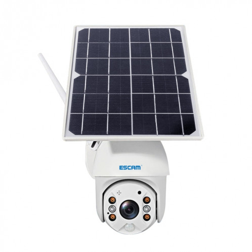 ESCAM QF480 Version US HD 1080P IP66 Panneau solaire étanche 4G PT Caméra IP sans batterie, prise en charge de la vision nocturne / détection de mouvement / carte TF / audio bidirectionnel (blanc) SE680W285-017