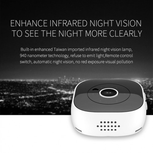 H9 Mini HD 1280 x 720p 120 Degre Large Large à angle WiFi Smart WiFi SURVEILLANCE Caméra (Noir) SH130B729-015