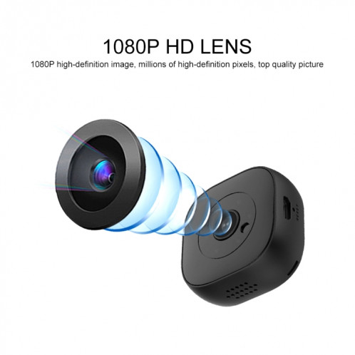 H9 Mini HD 1280 x 720p 120 Degre Large Large à angle WiFi Smart WiFi SURVEILLANCE Caméra (Noir) SH130B729-015