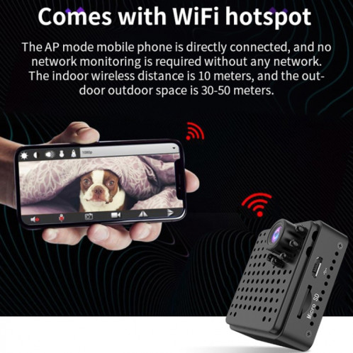 W18 1080P HD WiFi Mini caméra de sécurité intelligente, prise en charge de 155 degrés de détection de grand Angle et de mouvement et de vision nocturne infrarouge et de carte TF SH2511328-021