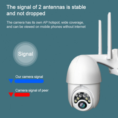 Q10 téléphone portable étanche extérieur rotation à distance WiFi sans fil 10 lumières caméra HD de vision nocturne IR, prise en charge de la détection de mouvement vidéo / alarme et enregistrement, SH663B1560-015
