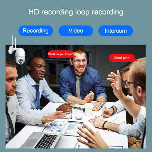 Q10 téléphone portable étanche extérieur rotation à distance WiFi sans fil 10 lumières caméra HD de vision nocturne IR, prise en charge de la détection de mouvement vidéo / alarme et enregistrement, prise SH663D335-015