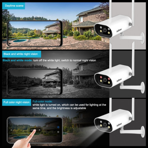 Srihome SH037 4.0 millions de pixels 2.4g + 5G WiFi Caméra imperméable, support à deux voies VOIX & TF DÉTECTION ET DETECTION DE MOTIONS ET VISITE NUIT COULEUR COLLECTION ET DÉTECTION HUMAINE AI SS16US1223-09