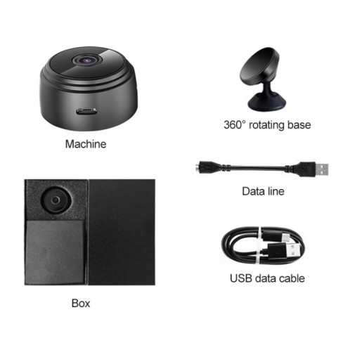 A9 + 1080P Appareil photo Remote Wireless, Soutenir la vision nocturne et la détection de mouvement et la carte TF, solution BLUECOM Bluetooth (Noir) SH210B1834-08