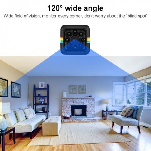 SQ11 HOME HD 1080P 8 LEDS MINI WIFI Caméra, Support Vision Night & Mouvement et carte TF (Bleu) SH212L1133-09