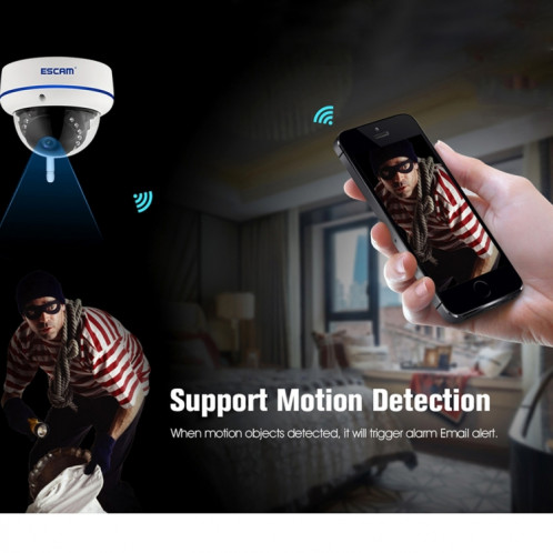 ESCAM Speed ​​QD800WIFI ONVIF HD 1080P 2.0MP P2P Private Cloud Caméra IP WiFi de sécurité étanche, prise en charge de la détection de mouvement / vision nocturne, distance IR: 10 m () SE05EU1974-015