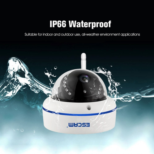 ESCAM Speed ​​QD800WIFI ONVIF HD 1080P 2.0MP P2P Private Cloud Caméra IP WiFi de sécurité étanche, prise en charge de la détection de mouvement / vision nocturne, distance IR: 10 m () SE05EU1974-015