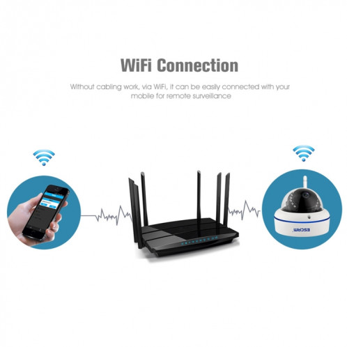 ESCAM Speed ​​QD800WIFI ONVIF HD 1080P 2.0MP P2P Private Cloud Caméra IP WiFi de sécurité étanche, prise en charge de la détection de mouvement / vision nocturne, distance IR: 10 m () SE05EU1974-015