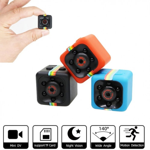 SQ11 Mini DV HD 1080P 6 LEDS Sport Enregistreur Caméra avec titulaire, Détection du moniteur de support et carte Night Vision et TF (Noir) SH211B1910-08