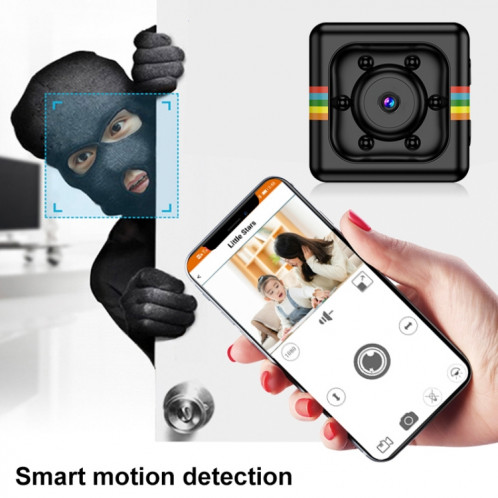 SQ11 Mini DV HD 1080P 6 LEDS Sport Enregistreur Caméra avec titulaire, Détection du moniteur de support et carte Night Vision et TF (Noir) SH211B1910-08
