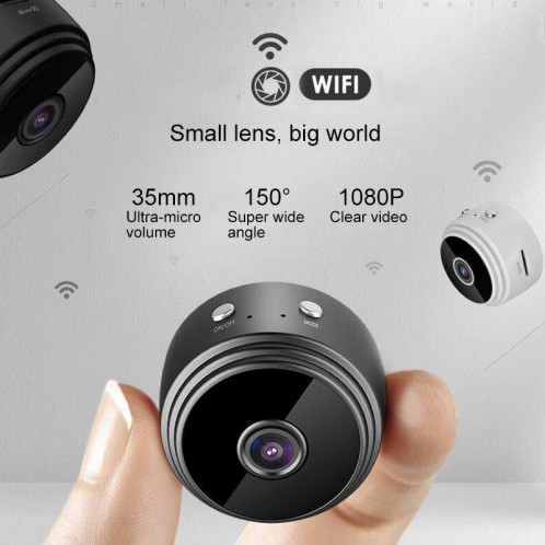 Caméra d'action A9 1080P WiFi IP mini DV, prise en charge de la détection de mouvement et de la vision nocturne infrarouge (noir) SH365B1813-014
