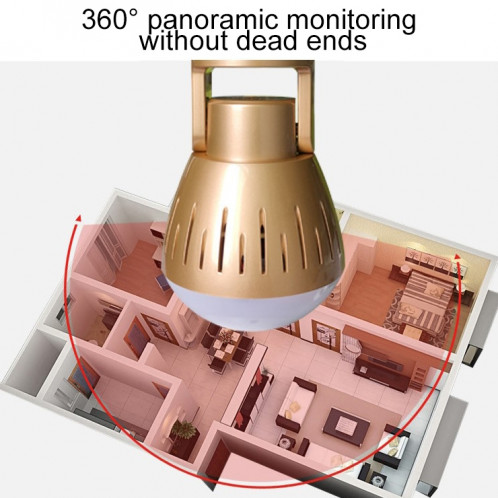 1,3 mégapixels Panoramique Universel Ampoule Appareil photo Téléphone Portable Installation à distance Réseau domestique HD Plug and Play V380 Surveillance SH5689736-010