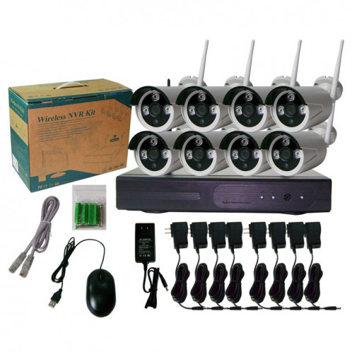 K9608W-PE2013W 8CH HD 960P 1,3 Mega Pixel 2,4 GHz WiFi IP Camera Kit + Kit NVR SH569186-011