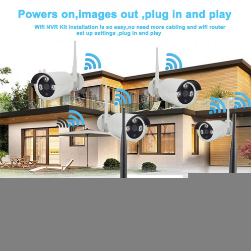 K9608W-PE2013W 8CH HD 960P 1,3 Mega Pixel 2,4 GHz WiFi IP Camera Kit + Kit NVR SH569186-011