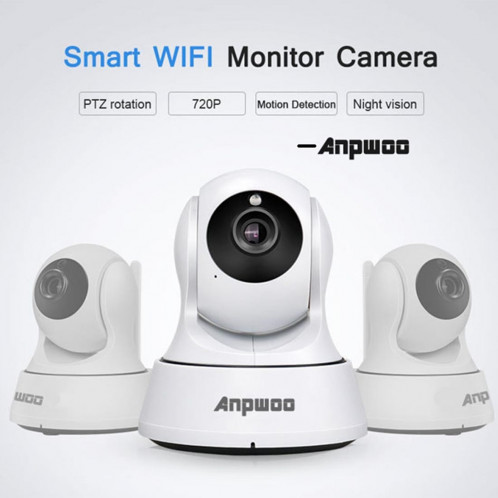 Anpwoo-YT002W 100 W 3.6mm Objectif Grand Angle 720 P Smart WIFI Moniteur Caméra, Support Vision Nocturne & Extension de Carte TF SA74AW107-014