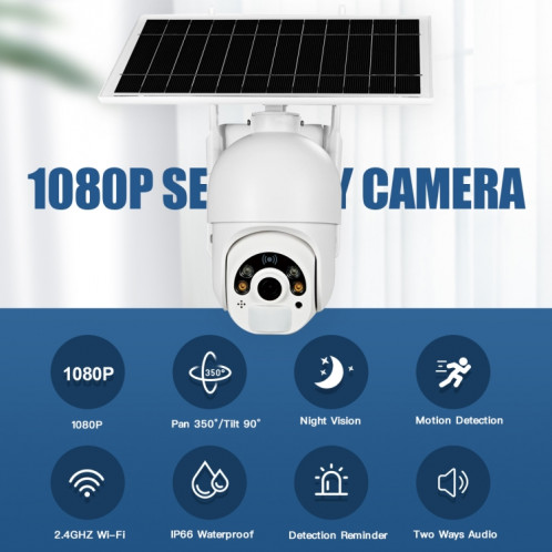 T22 1080P Full HD Solar Powered 4G Network Version Camera, Support PIR Alarme, Vision nocturne, Deux voies Audio, Carte TF SH20EU1336-011