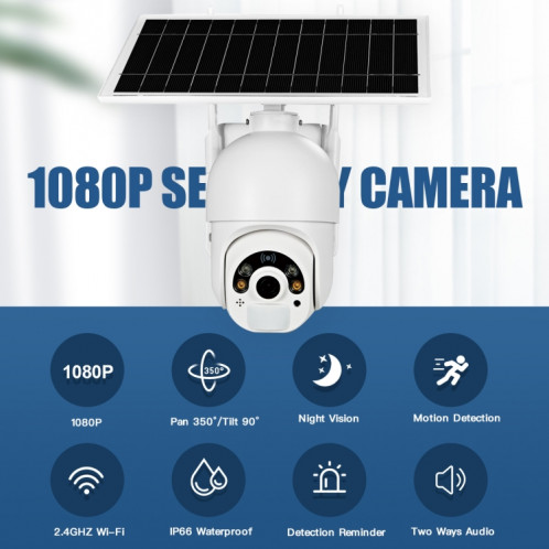 T22 1080P Full HD Solar Powered 4G Network Version Caméra, Support PIR Alarm, Vision nocturne, Deux voies Audio, Carte TF SH20US1966-011