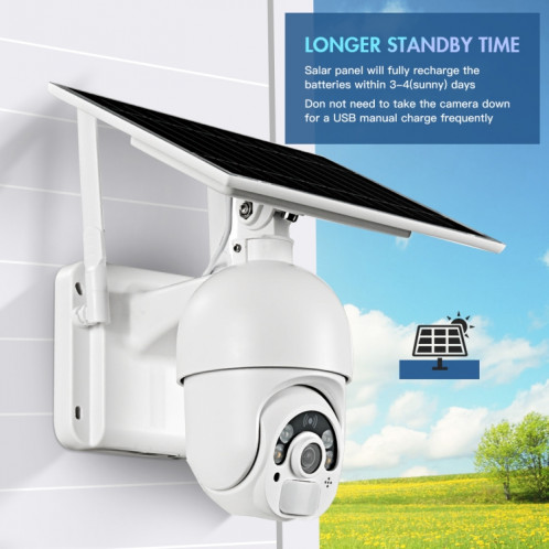 T22 1080P Caméra WiFi à énergie solaire Full HD, support d'alarme PIR, Vision nocturne, Deux voies Audio, carte TF SH6521445-011