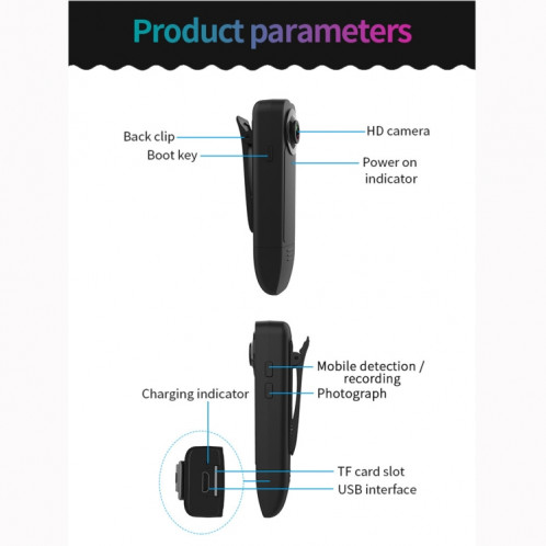 A18 1080P HD Portable Smart Extra Long Standby Caméra Stylo D'enregistrement (Noir) SH381B1289-011