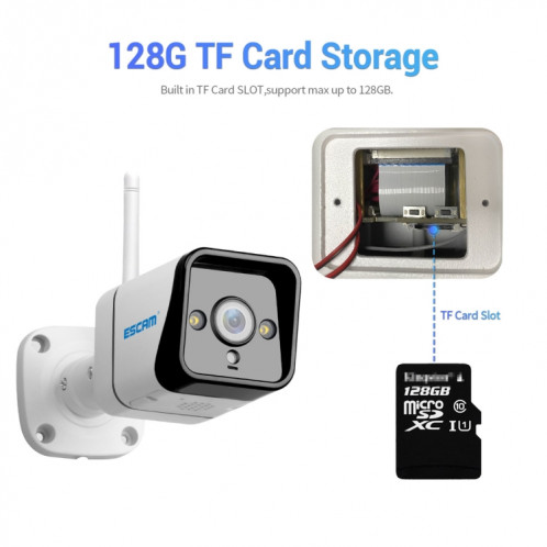 Caméra IP WiFi étanche ESCAM QF120 1080P IP66 avec panneau solaire, prise en charge de la vision nocturne et de la détection de mouvement et audio bidirectionnel et carte TF et contrôle PTZ SE7780150-017