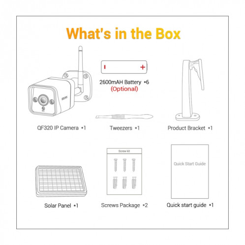 Caméra IP à panneau solaire ESCAM QF320 HD 1080P 4G, prise en charge de la vision nocturne et de la carte TF et de la détection de mouvement PIR et de l'audio bidirectionnel SE77821812-017