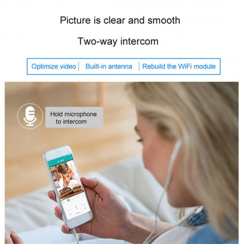 Anpwoo YT001 720P HD WiFi Caméra IP avec 6 LEDs infrarouges PCS, détection de mouvement de soutien et vision nocturne et carte TF (Max 64 Go) SA8021951-015