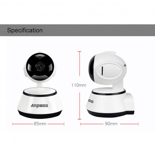 Anpwoo YT001 720P HD WiFi Caméra IP avec 6 LEDs infrarouges PCS, détection de mouvement de soutien et vision nocturne et carte TF (Max 64 Go) SA8021951-015