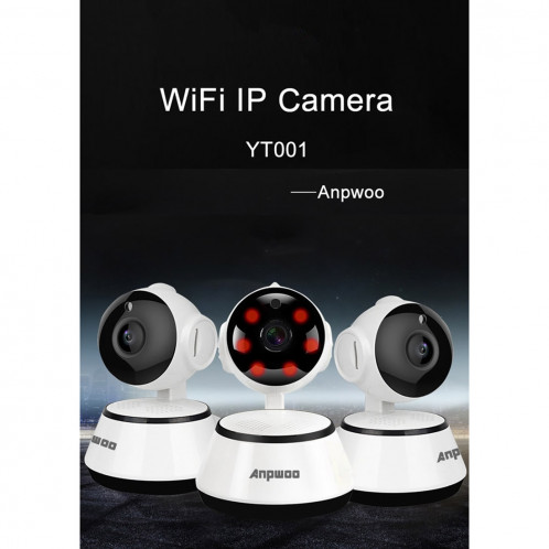 Anpwoo YT001 720P HD WiFi Caméra IP avec 6 LEDs infrarouges PCS, détection de mouvement de soutien et vision nocturne et carte TF (Max 64 Go) SA8021951-015