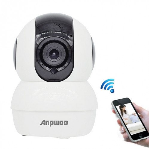 Anpwoo YT006 720P HD WiFi Caméra IP, détection de mouvement de soutien et vision nocturne infrarouge et carte SD (Max 32 Go) (blanc) SA800W527-010