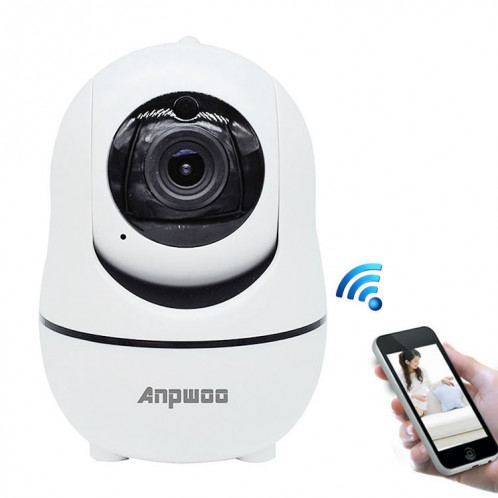 Anpwoo YT008 720P HD WiFi Caméra IP, détection de mouvement de soutien et vision nocturne infrarouge et carte SD (Max 32 Go) (blanc) SA801W648-013