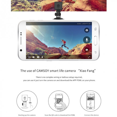 CAMSOY S1T 1080P WiFi Caméra d'action réseau sans fil Enregistreur grand angle (Noir) SC899B514-015