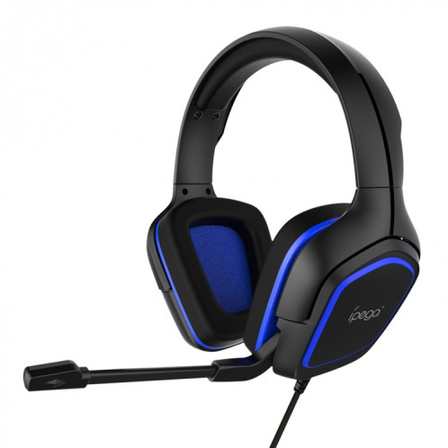 IPEGA PG-R006 jeux informatiques casque filaire réduction du bruit casque avec micro pour Sony PS4 / Nintendo Switch Lite / PC / téléphones (bleu) SI163L823-011