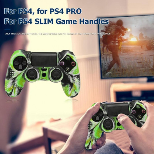 Étui de protection en silicone antidérapant pour Sony PS4 (noir + vert) SH21BG831-08