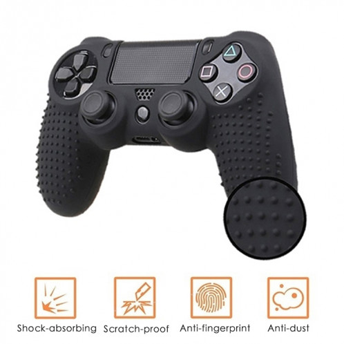 Étui de protection en silicone antidérapant pour Sony PS4 (noir bleu) SH21BL1450-08