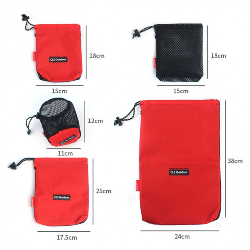 5 en 1 voyage multifonctionnel stockage portable accessoires de camping tri net sac ensemble SH0539959-011