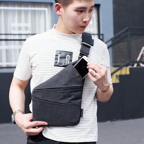 Multi-Function Portable Anti-Theft Polyester Business Chest Bag Outdoor Sports Shoulder Bag for Men (Grey) SH193H1557-010