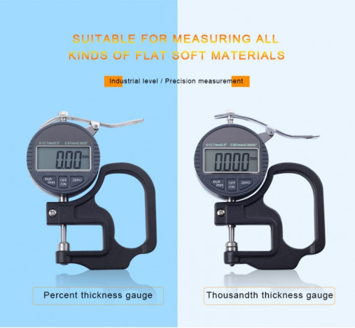 Jauge d'épaisseur de pourcentage d'affichage numérique de sonde de la gamme 30mm de 0-25mm SH31441858-011