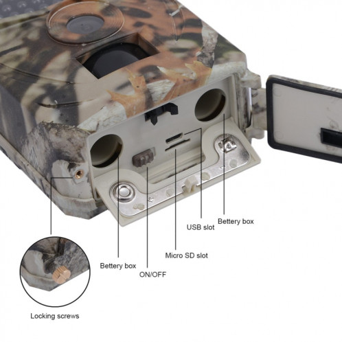 PR-100 1MP IP54 caméra de piste de chasse de sécurité à Vision nocturne IR étanche, programme Sunplus 1628, grand angle de 120 degrés, angle de détection PIR de 100 degrés SH1366654-09