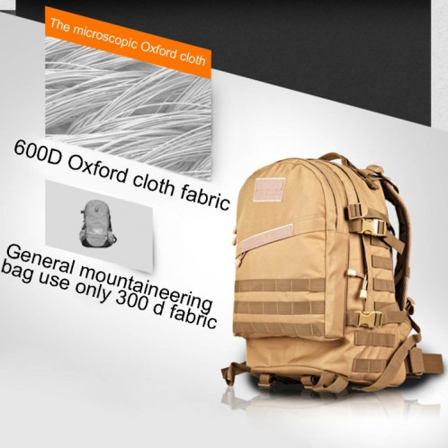 INDEPMAN DL-B001 Mode Camouflage Style Hommes Oxford Tissu Sac À Dos Épaules Sac 40L Randonnée Camping Camping Sac De Voyage Paquet 3D avec MOLLE Expansé & Autocollant Magique & Bandoulière Réglable, SI400C1129-013