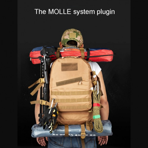 INDEPMAN DL-B001 Mode Camouflage Style Hommes Oxford Tissu Sac À Dos Épaules Sac 40L Randonnée Camping Camping Sac De Voyage Paquet 3D avec MOLLE Expansé & Autocollant Magique & Bandoulière Réglable, SI400C1129-013