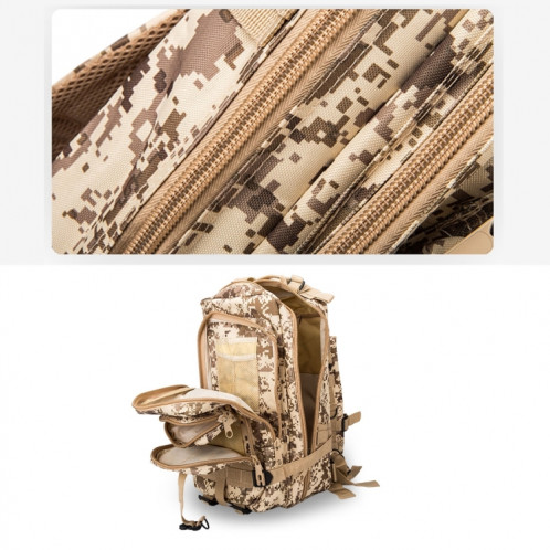 INDEPMAN DL-B002A Mode Camouflage Style Hommes Oxford Tissu Sac À Dos Épaules Sac 25L En Plein Air Randonnée Camping Sac De Voyage 3P Paquet Avec Épaulière MOLLE & IND Etendu Et Bandoulière Réglable, Taille: SI401C783-07